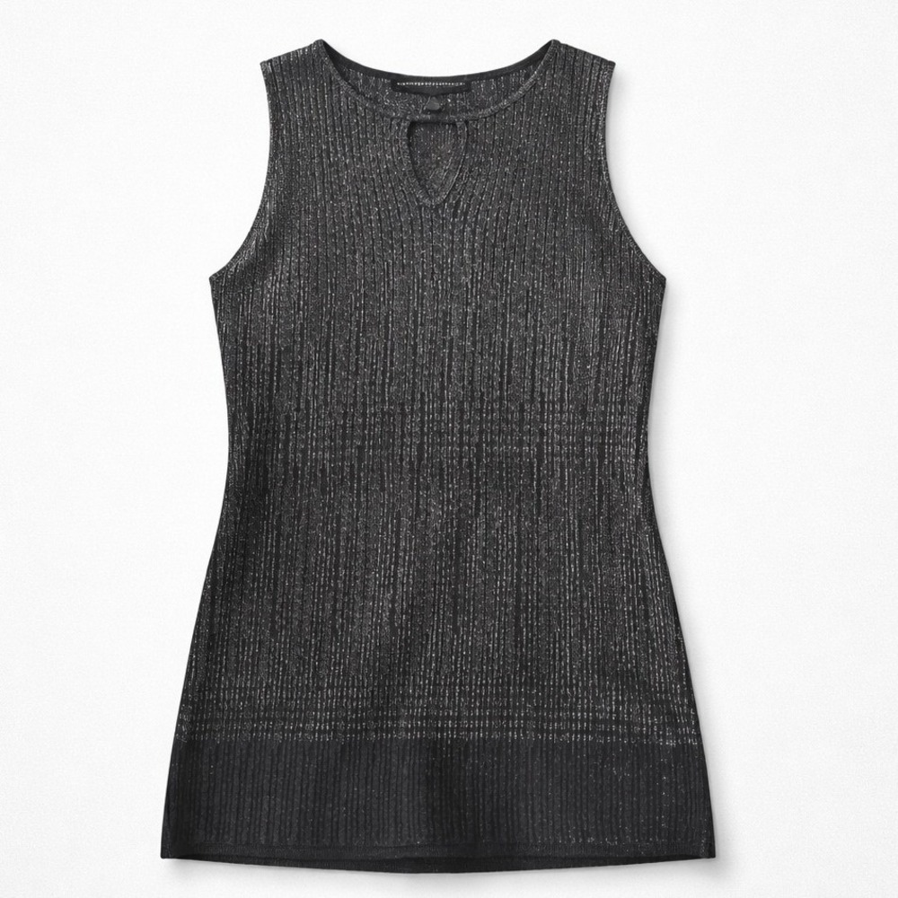 White House‎ Black Market Shimmer Ombre Shell Womens Size S Silver Black New NWT
